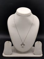 Silver tone shell pearl pendant chain necklace for women