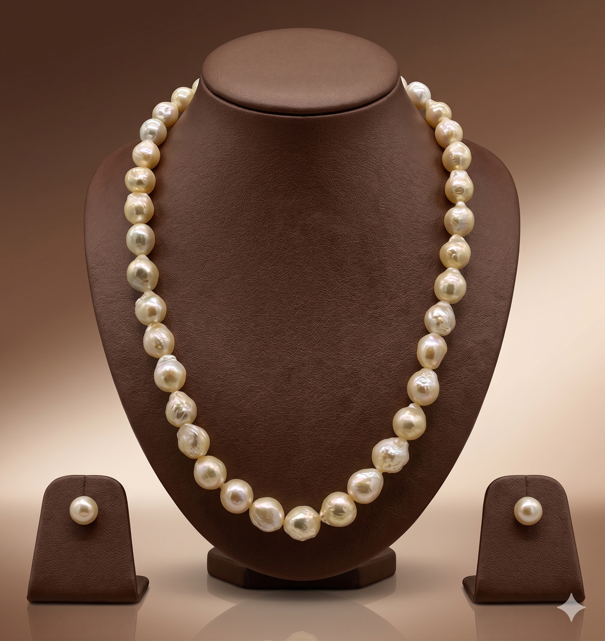 Single-Strand Baroque Freshwater Pearl Necklace & Earrings Set