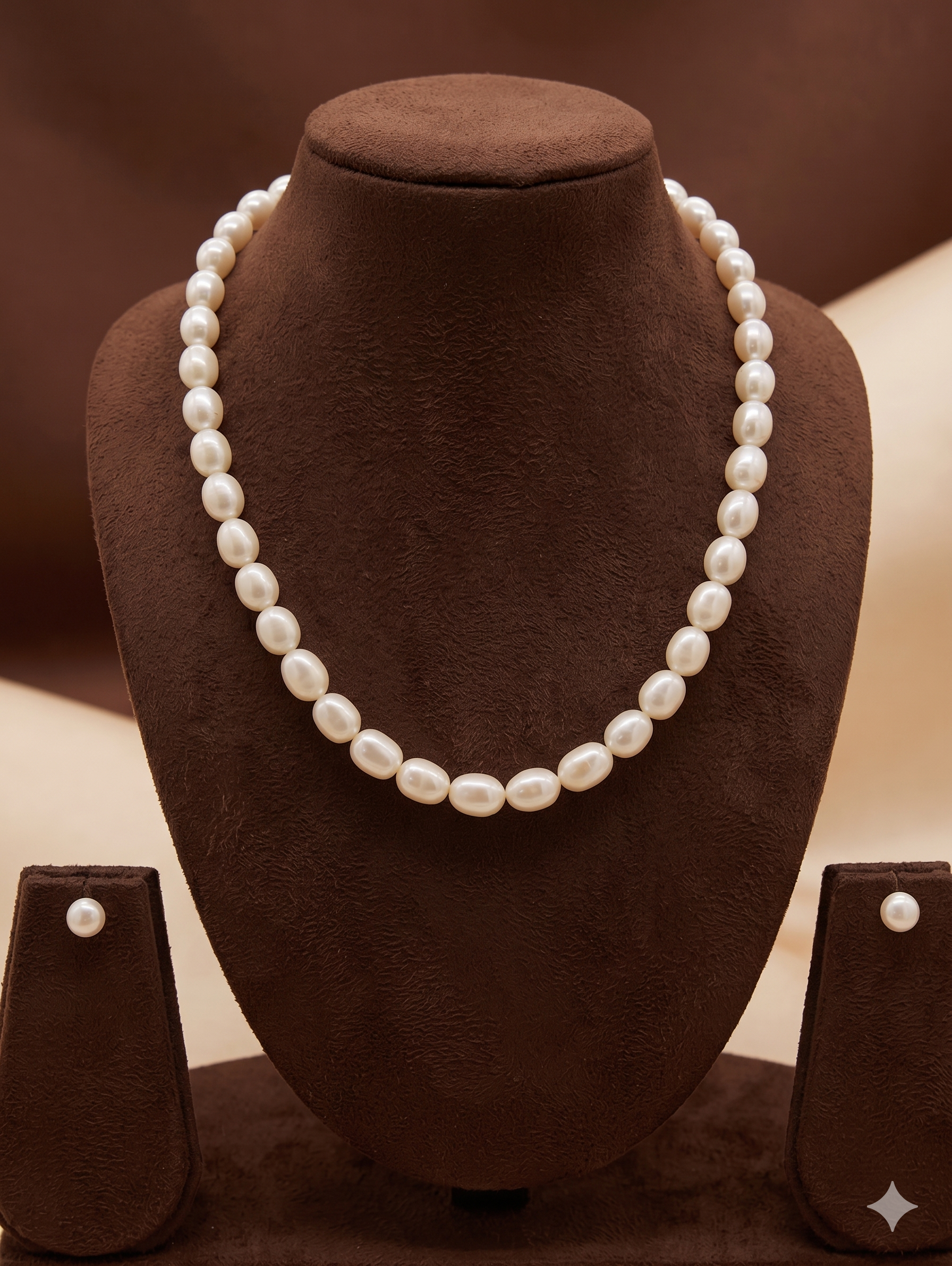 Single-Strand Freshwater Pearl Necklace & Earrings Set