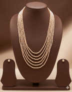 Six-Line Freshwater Rice Pearl Necklace Set