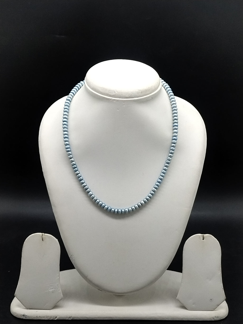 Sky blue freshwater pearl single line mala necklace for women