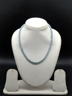 Sky blue freshwater pearl single line mala necklace for women