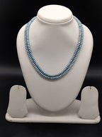 Sky blue freshwater pearl two line mala necklace for women