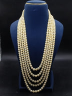 South Sea golden round pearl five-line mala