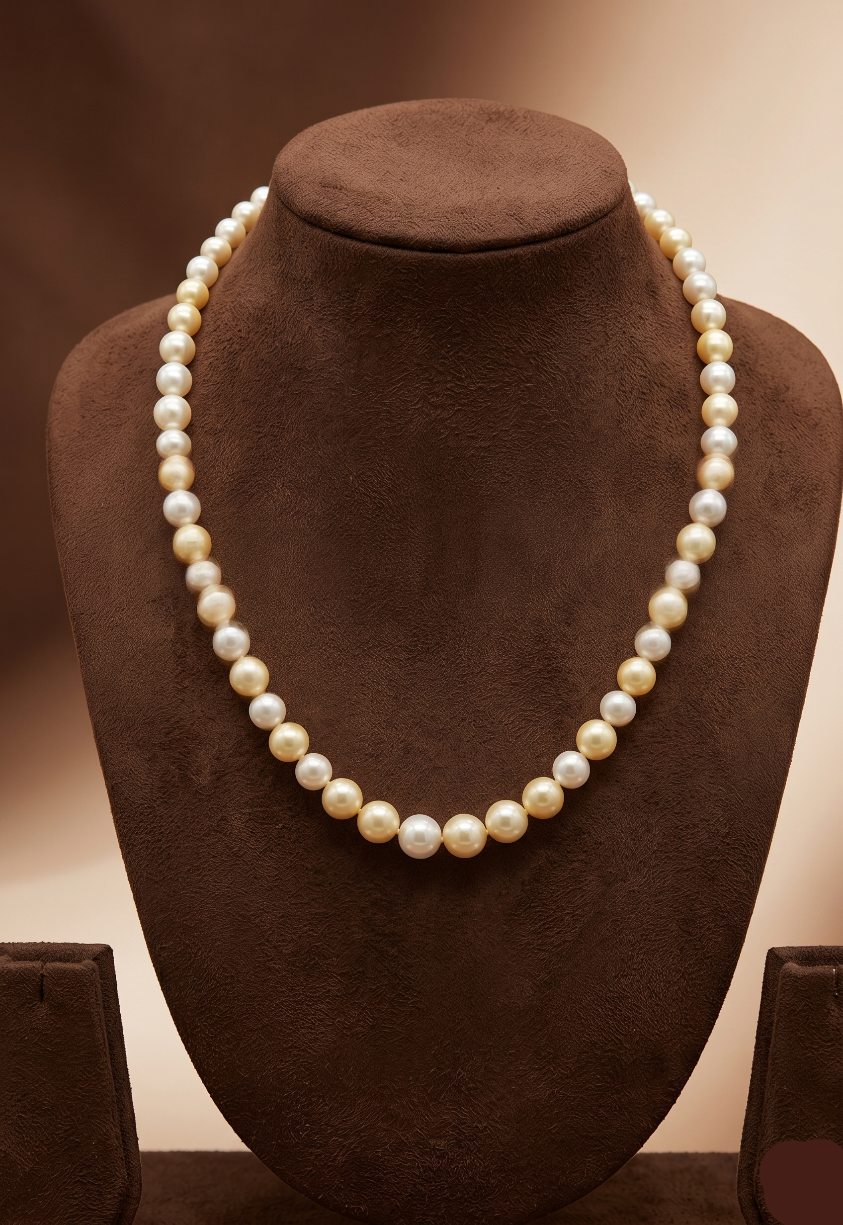 South Sea golden round pearl one-line mala