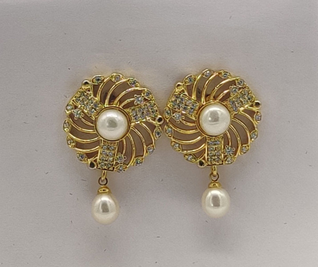 Spiral Floral Freshwater Pearl Drop Earrings