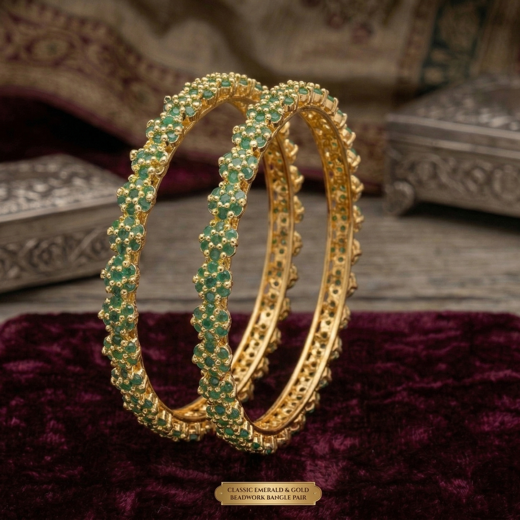 Spiral Green Radiance Bangles