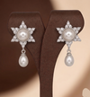 Star Pearl Drop Statement Earrings