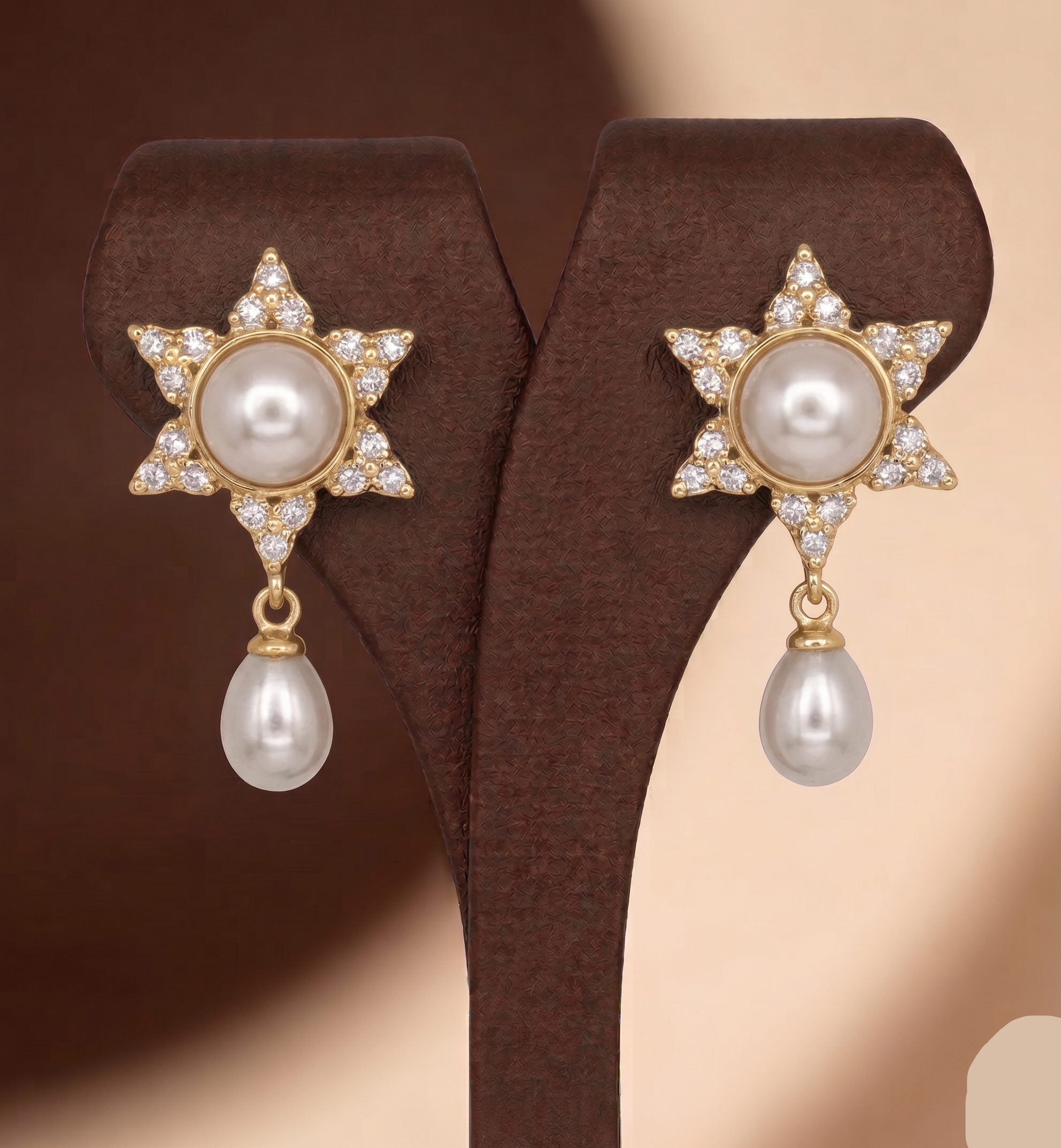Starburst Pearl Drop Earrings