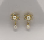 Starburst Pearl Drop Earrings