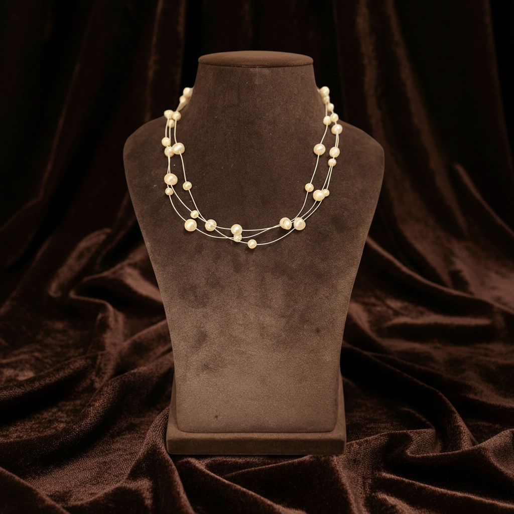 Starlight floating freshwater pearl necklace for women