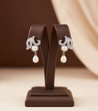Swirl Design Pearl Earrings