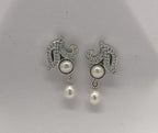 Swirl Design Pearl Earrings