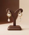 Teardrop gold pearl earrings for women