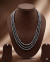 Three-Strand Freshwater Pearl Necklace & Earrings Set