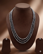 Three-Strand Freshwater Pearl Necklace & Earrings Set