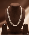 Three-Strand Freshwater Rice Pearl Necklace Set