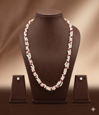Three Strand Twisted Freshwater Pearl Necklace & Earrings Set