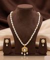 Triloka Three-Pearl One Line Pendant Freshwater Pearl Necklace & Earrings Set