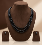 Triple-Strand Freshwater Pearl Necklace & Earrings Set
