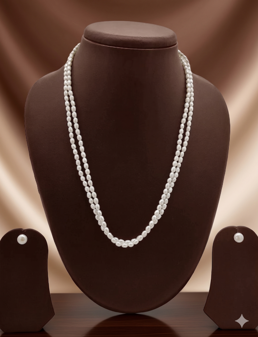 Two Strand Freshwater Pearl Necklace & Earrings Set