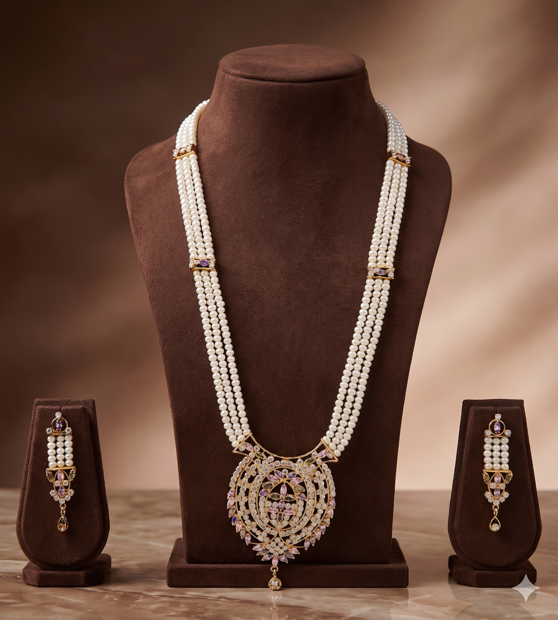 Vintage Heirloom Classic Pearl Pendent Set