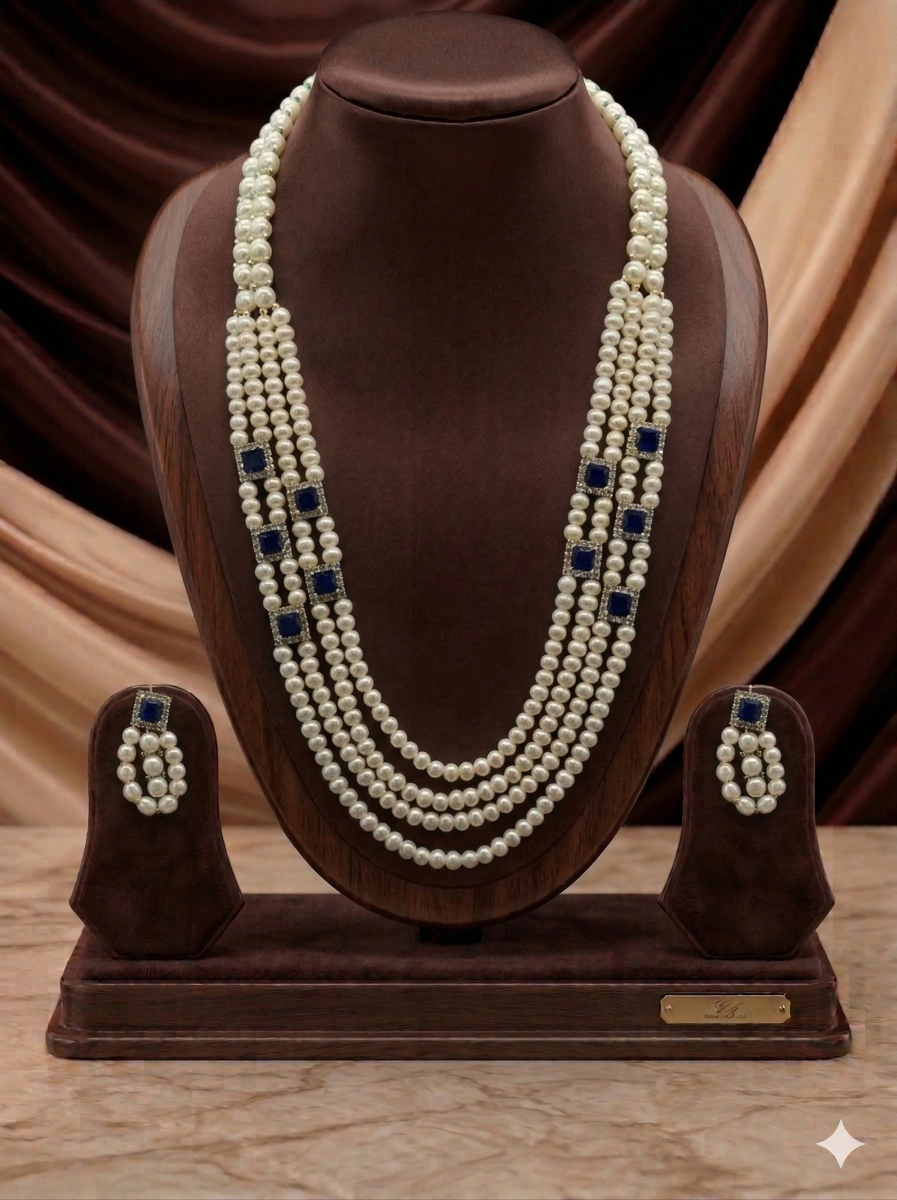 White Freshwater Pearl Side Brooch & Earrings Set
