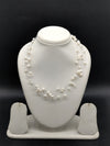 White freshwater pearl fancy mala necklace for women