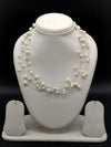 White freshwater pearl fancy mala necklace for women