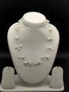 White freshwater pearl fancy mala necklace for women