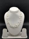 White freshwater pearl fancy mala necklace for women