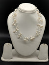 White freshwater pearl fancy mala necklace for women