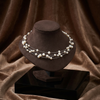 White freshwater pearl multi-strand layered necklace for women