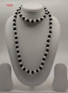 Yin Yang freshwater pearl necklace with black and white pearls in dual strand layered design