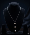 classic trio pearl drop 925 silver chain with three graduated white pearls