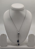 Grey Pearl Drift Pendant Silver Necklace