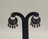 gulab crescent oxidized silver jhumka earrings with floral stud and bead danglers