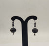 lal bindu baali oxidized silver earrings with red stone beads and pearl drops