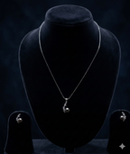 midnight curve pearl 925 silver pendant set with dark pearl and curved silver design