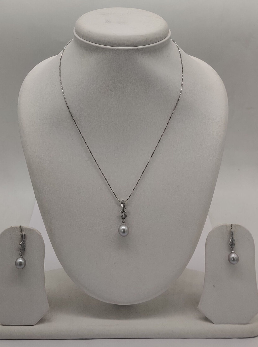 pearl glimmer drop 925 silver pendant set with round freshwater pearl