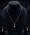 pearl glimmer drop 925 silver pendant set with round freshwater pearl