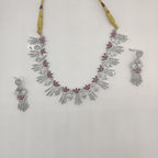 White Pink CZ Necklace Set