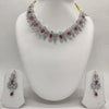 White Pink CZ Necklace Set