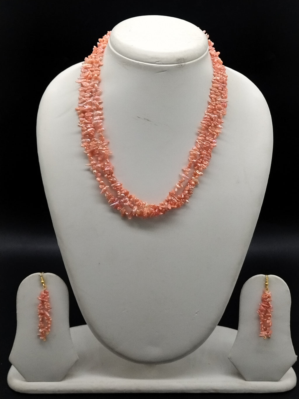 3 line rice pearls orange