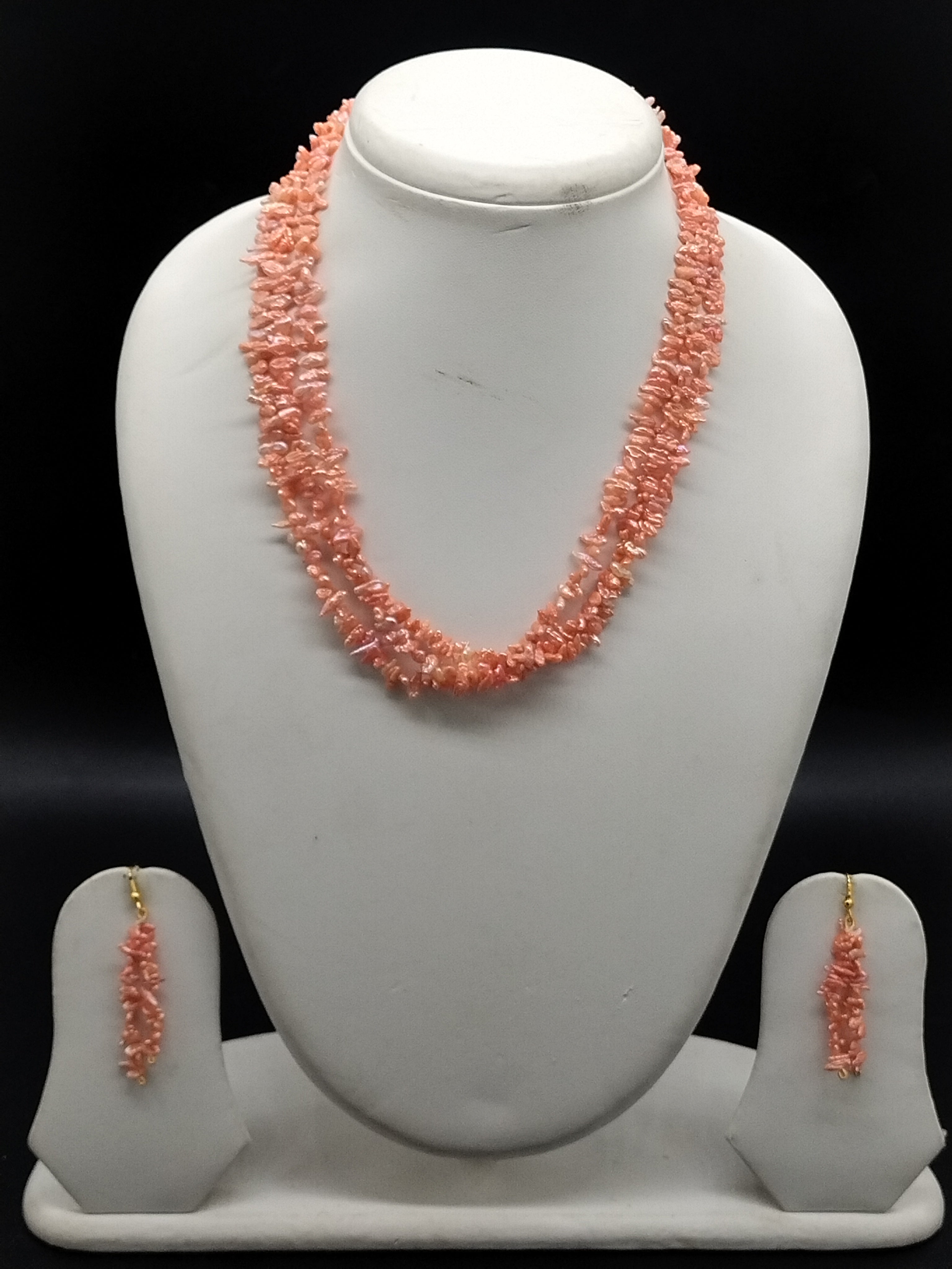 3 line rice pearls orange dai