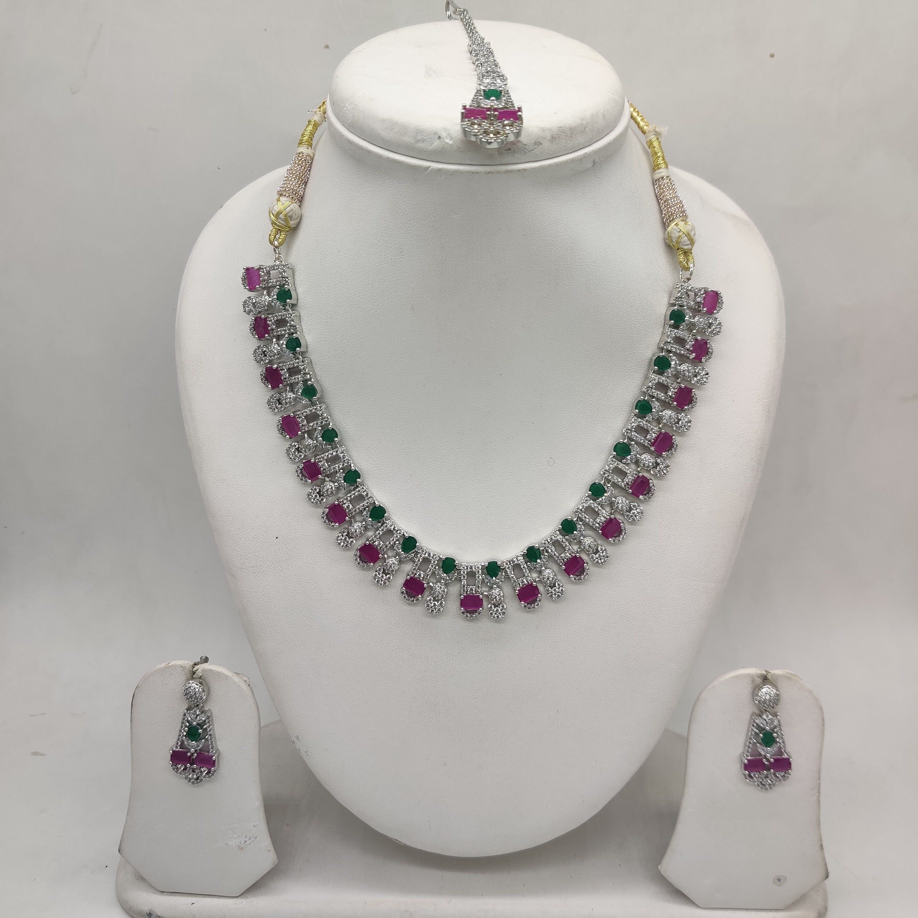 Multicolour CZ Necklace Set