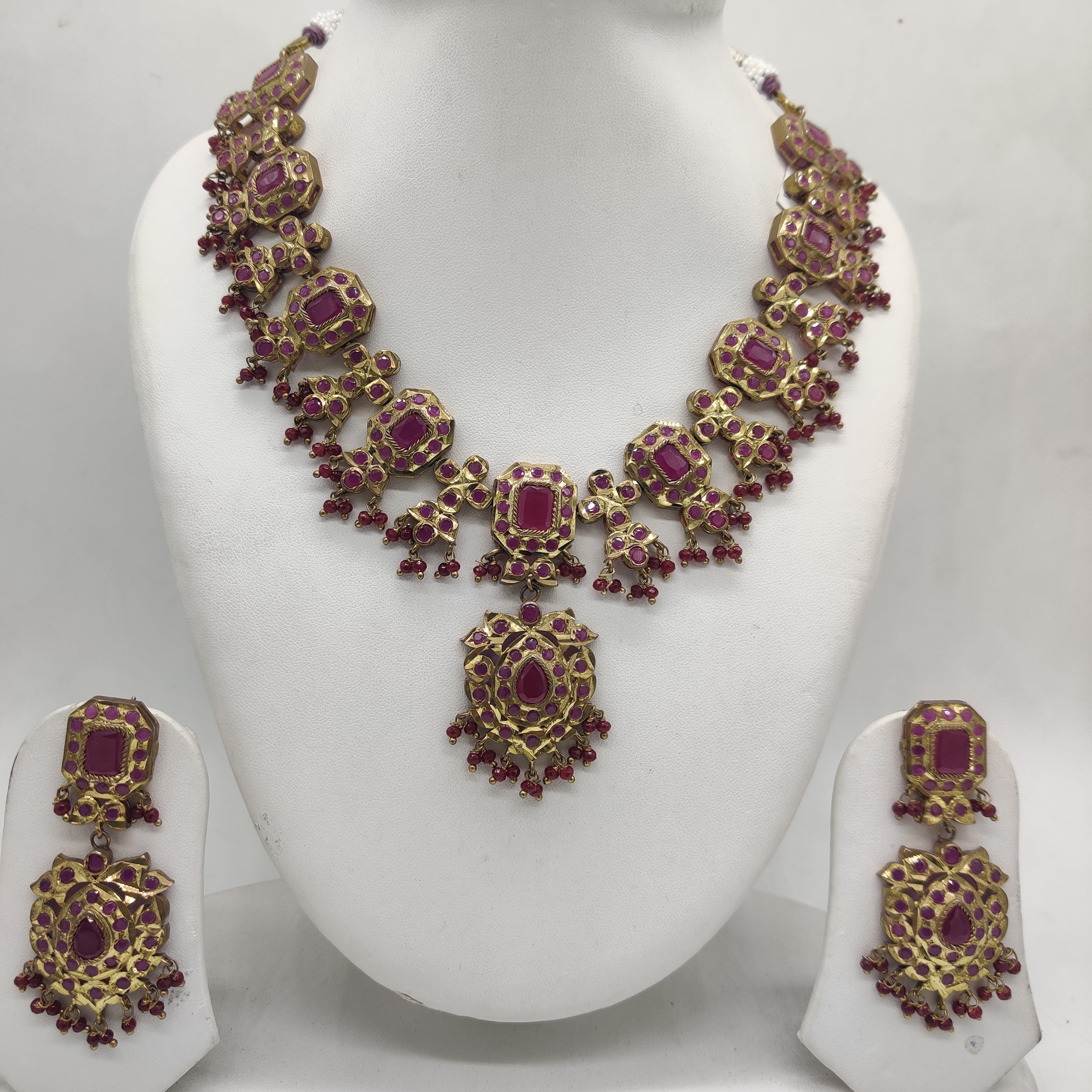 Red CZ Necklace Set