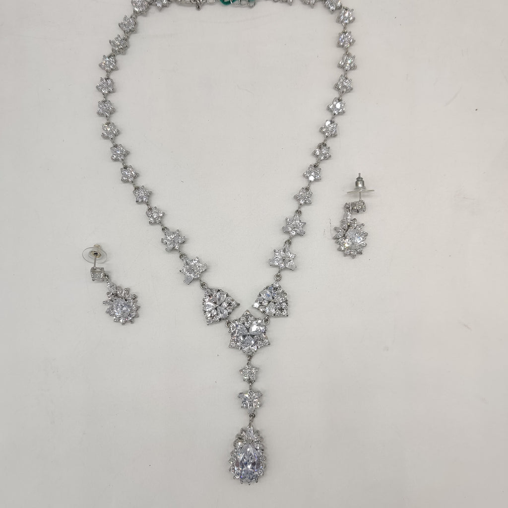 White CZ Necklace Set