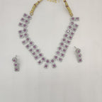 White Red CZ Necklace Set