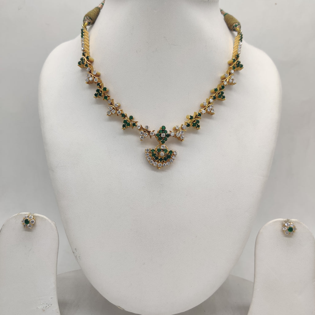 White Green CZ Necklace Set